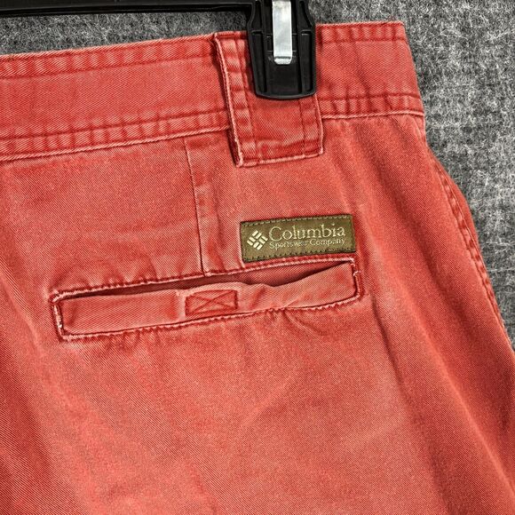 COLUMBIA SHORTS MENS 32 ORANGE CARGO OUTDOOR HIKING CAMPING CASUAL RELAXED FIT - Picture 4 of 8